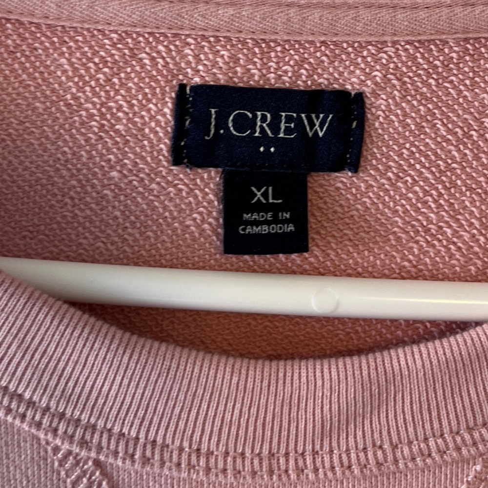 J Crew Pink 100% Cotton Crewneck Sweatshirt Size XL - Picture 6 of 10